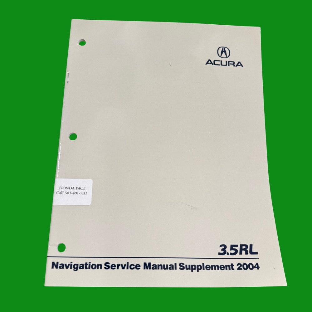 2004 Acura 3.5RL Navigation Service Manual Supplement OEM 61SZ309 Honda PACT